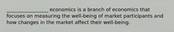 _________________ economics is a branch of economics that focuses on measuring the well-being of market participants and how changes in the market affect their well-being.