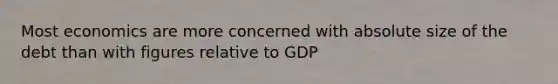 Most economics are more concerned with absolute size of the debt than with figures relative to GDP