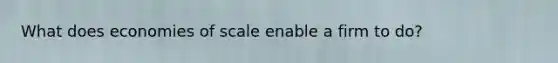 What does economies of scale enable a firm to do?