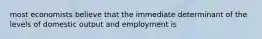 most economists believe that the immediate determinant of the levels of domestic output and employment is