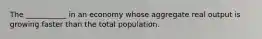 The ___________ in an economy whose aggregate real output is growing faster than the total population.