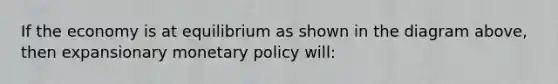 If the economy is at equilibrium as shown in the diagram above, then expansionary monetary policy will: