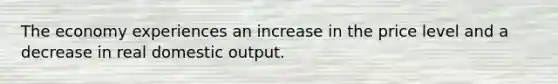 The economy experiences an increase in the price level and a decrease in real domestic output.