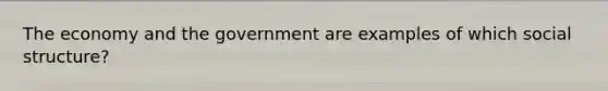 The economy and the government are examples of which social structure?