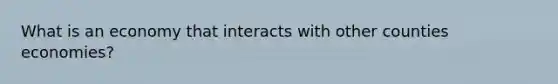 What is an economy that interacts with other counties economies?