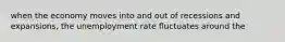 when the economy moves into and out of recessions and expansions, the unemployment rate fluctuates around the