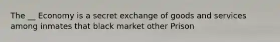 The __ Economy is a secret exchange of goods and services among inmates that black market other Prison