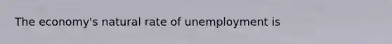 The economy's natural rate of unemployment is