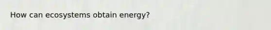 How can ecosystems obtain energy?