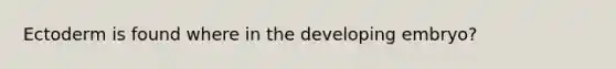 Ectoderm is found where in the developing embryo?