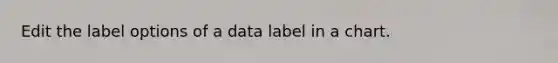 Edit the label options of a data label in a chart.