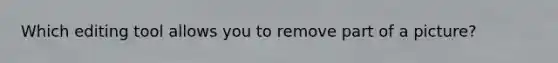 Which editing tool allows you to remove part of a picture?