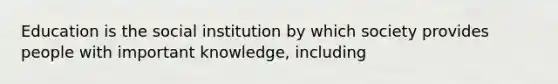 Education is the social institution by which society provides people with important knowledge, including