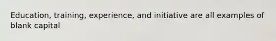 Education, training, experience, and initiative are all examples of blank capital