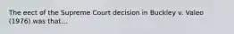 The eect of the Supreme Court decision in Buckley v. Valeo (1976) was that...