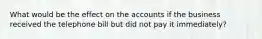 What would be the effect on the accounts if the business received the telephone bill but did not pay it​ immediately?