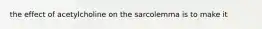the effect of acetylcholine on the sarcolemma is to make it