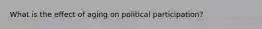 What is the effect of aging on political participation?