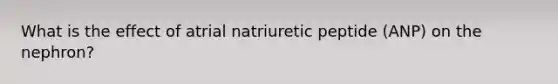 What is the effect of atrial natriuretic peptide (ANP) on the nephron?