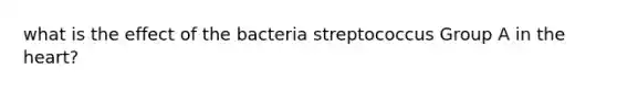 what is the effect of the bacteria streptococcus Group A in the heart?