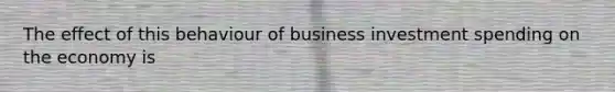 The effect of this behaviour of business investment spending on the economy is