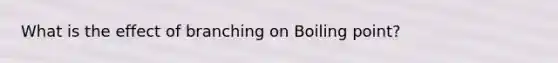 What is the effect of branching on Boiling point?