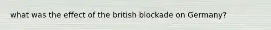 what was the effect of the british blockade on Germany?