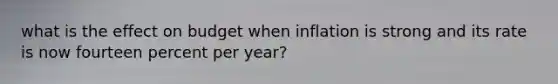 what is the effect on budget when inflation is strong and its rate is now fourteen percent per year?