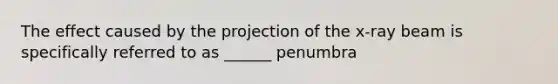 The effect caused by the projection of the x-ray beam is specifically referred to as ______ penumbra