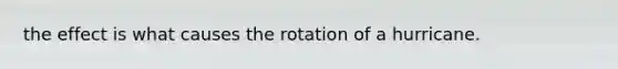 the effect is what causes the rotation of a hurricane.