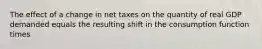 The effect of a change in net taxes on the quantity of real GDP demanded equals the resulting shift in the consumption function times