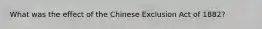 What was the effect of the Chinese Exclusion Act of 1882?