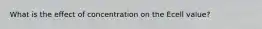 What is the effect of concentration on the Ecell value?