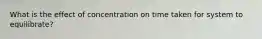 What is the effect of concentration on time taken for system to equilibrate?