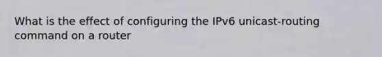 What is the effect of configuring the IPv6 unicast-routing command on a router