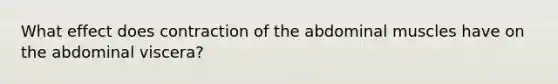 What effect does contraction of the abdominal muscles have on the abdominal viscera?