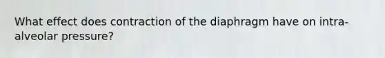 What effect does contraction of the diaphragm have on intra-alveolar pressure?