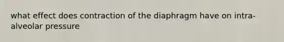 what effect does contraction of the diaphragm have on intra-alveolar pressure