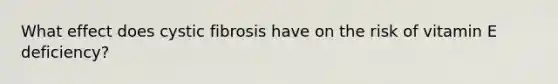 What effect does cystic fibrosis have on the risk of vitamin E deficiency?