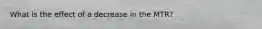 What is the effect of a decrease in the MTR?