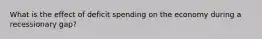 What is the effect of deficit spending on the economy during a recessionary gap?