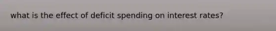 what is the effect of deficit spending on interest rates?