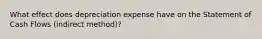 What effect does depreciation expense have on the Statement of Cash Flows (indirect method)?