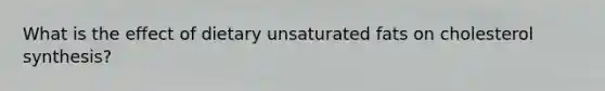 What is the effect of dietary unsaturated fats on cholesterol synthesis?