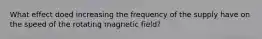 What effect doed increasing the frequency of the supply have on the speed of the rotating magnetic field?