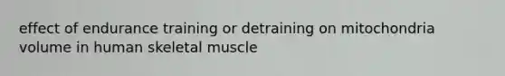 effect of endurance training or detraining on mitochondria volume in human skeletal muscle