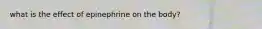 what is the effect of epinephrine on the body?