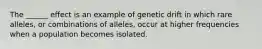 The ______ effect is an example of genetic drift in which rare alleles, or combinations of alleles, occur at higher frequencies when a population becomes isolated.