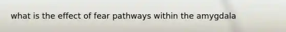 what is the effect of fear pathways within the amygdala