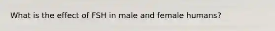 What is the effect of FSH in male and female humans?